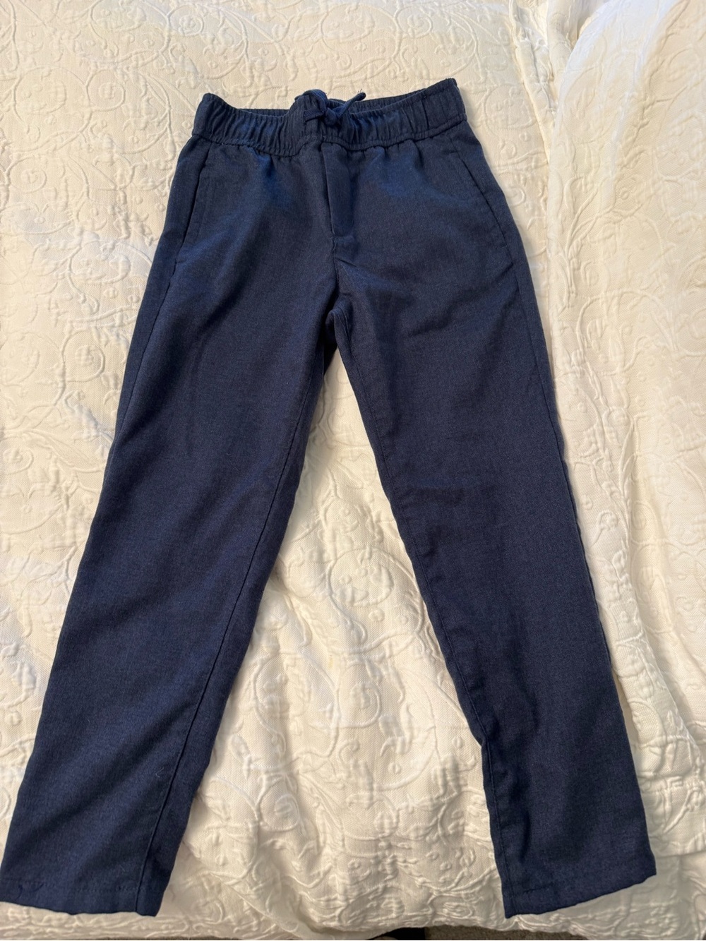 Janie and Jack Boys Navy Linen Slacks draws